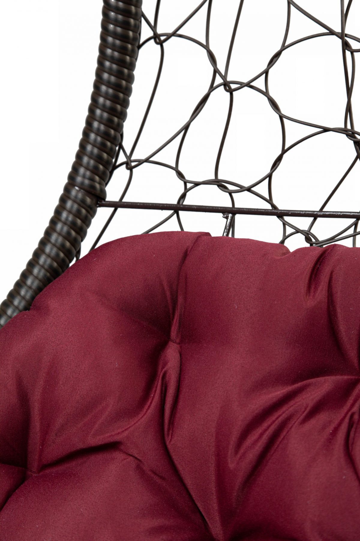 Кресло подвесное БРИЗ, цвет темно-коричневый, подушка – бордовый