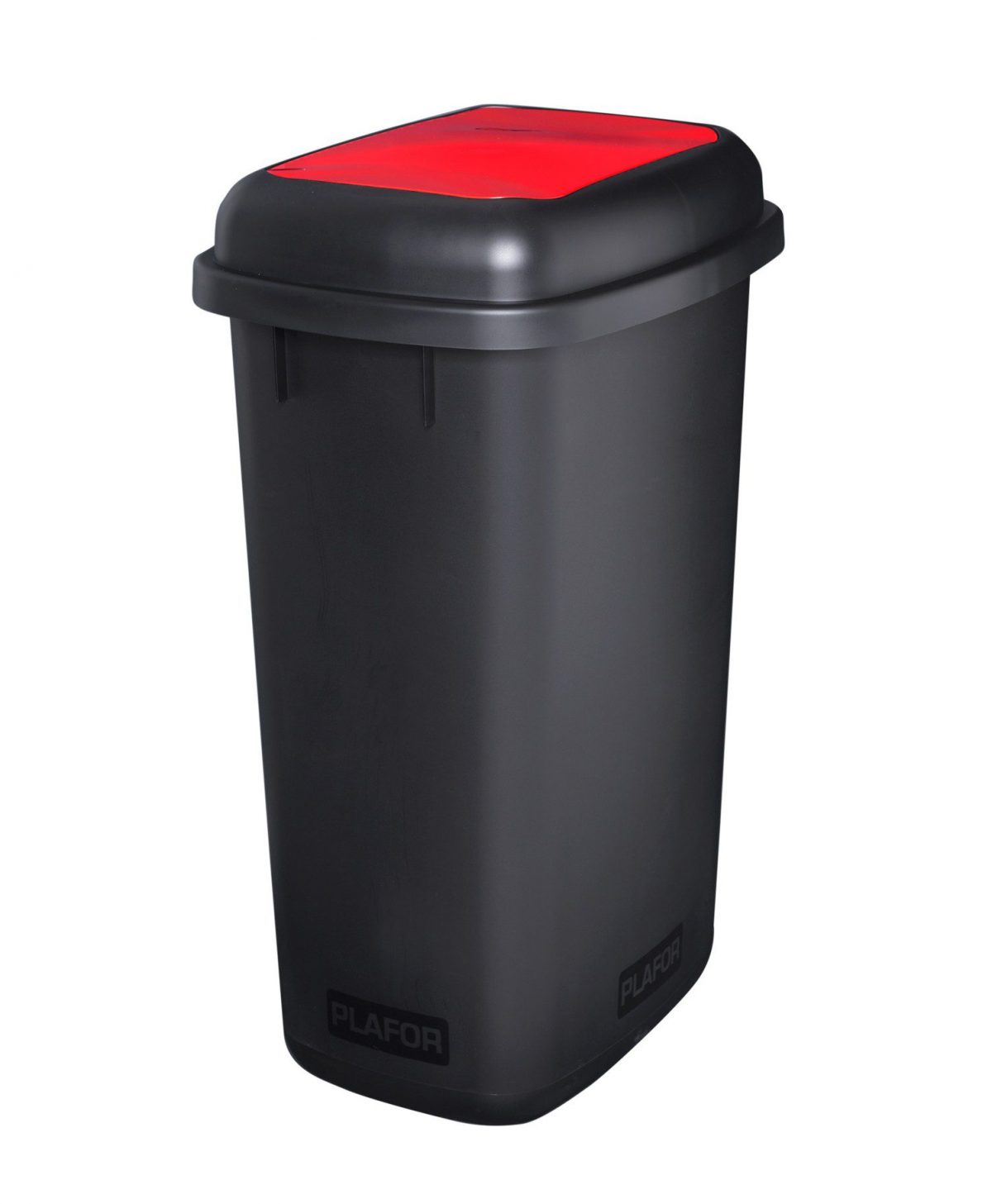 Мусорный бак PLAFOR Quatro bin seperate collection 657-04 (12л), черный с красной плавающей крышкой