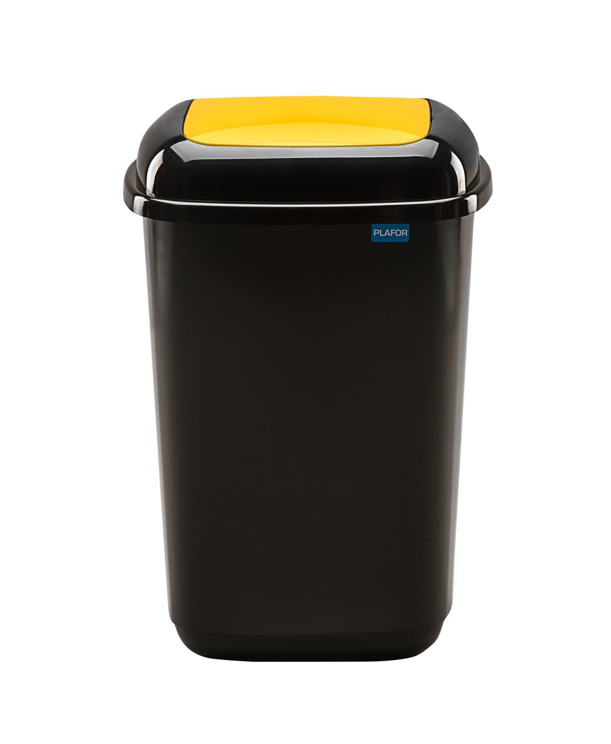 Мусорный бак PLAFOR Quatro bin seperate collection 657-01 (12л), черный с желтой плавающей крышкой