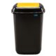 Мусорный бак PLAFOR Quatro bin seperate collection 657-01 (12л), черный с желтой плавающей крышкой