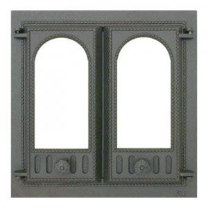 401 SVT каминная дверца со стеклом(двустворчатая)