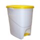 Мусорный бак для раздельного сбора отходов DENOX Ecologic pedalbin (25л), белый с желтой крышкой