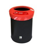 Урна для мусора Leafield EcoAce (52л) - 81901 черная с красной открытой крышкой