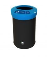 Урна для мусора Leafield EcoAce (62л) - 81902 черная с синей открытой крышкой