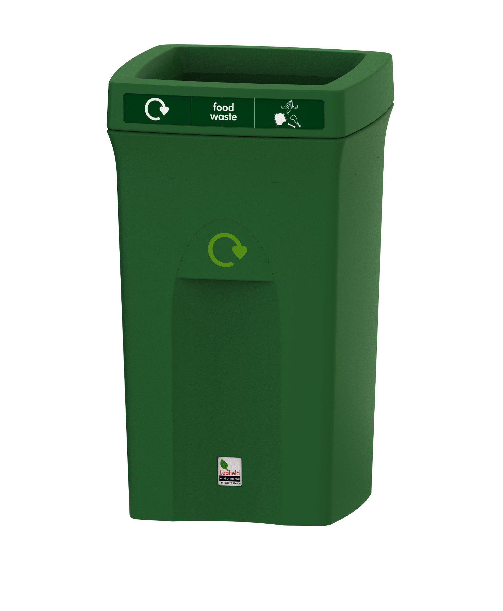 Контейнер для мусора Leafield Envirobin Open (100л) - 81155 темно-зеленый с открытой крышкой