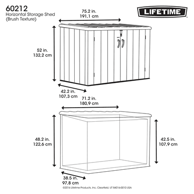 Ящик высокой прочности (шкаф садовый) LifeTime WoodLook 60212 2100л