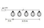 Гирлянда ретро на бечевке с круглыми лампочками Luca Lighting теплый белый свет (10 ламп, длина гирлянды 315 см)
