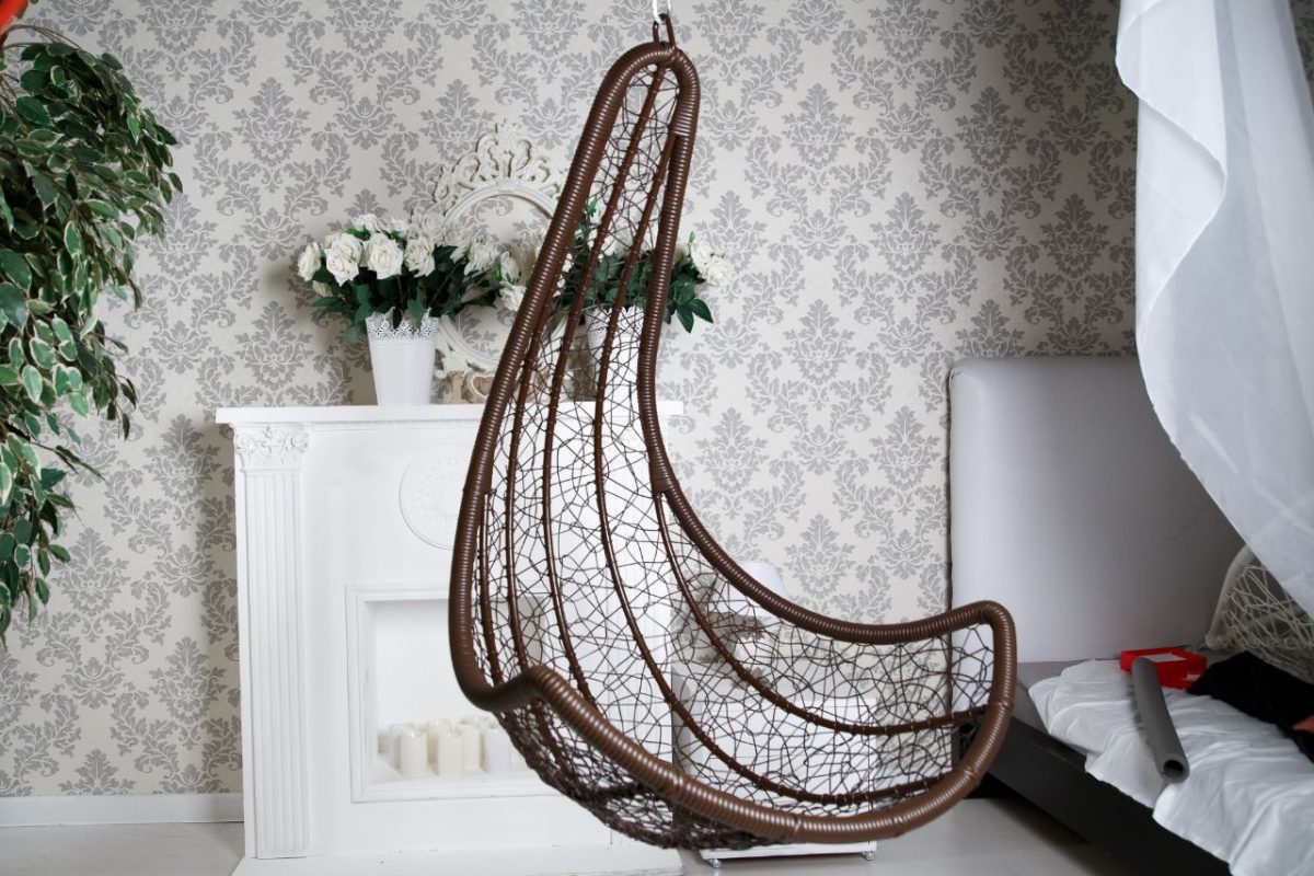 Интерьерное подвесное кресло Облачный замок Санторини, коричневое