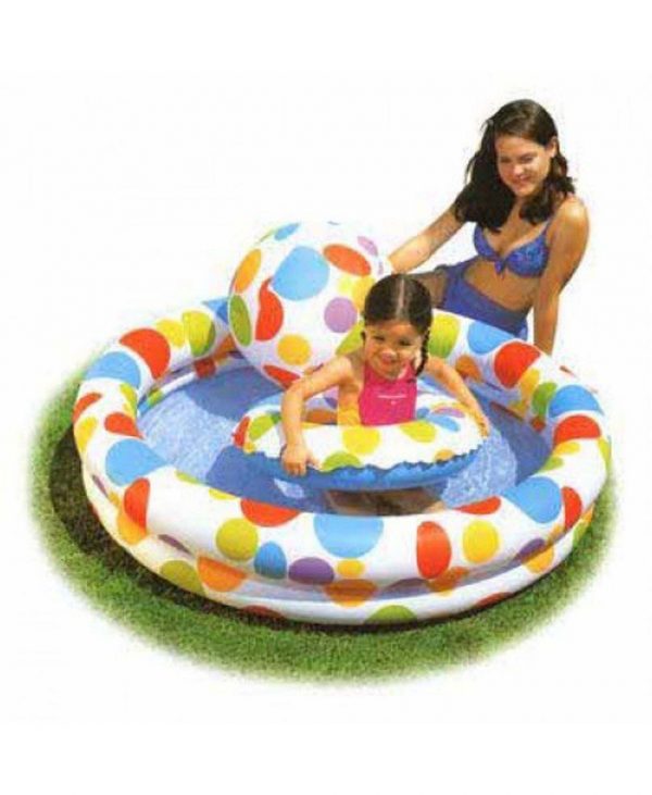 Бассейн INTEX, детский, Пузыри, с мячом и кругом, размер 122х25см, от 3 лет (59460)