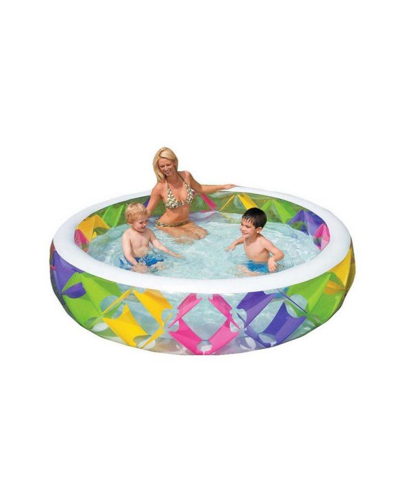 Бассейн INTEX с цветными вставками Swim Center Pinwheel Pool, 229*56 (56494/56494NP)