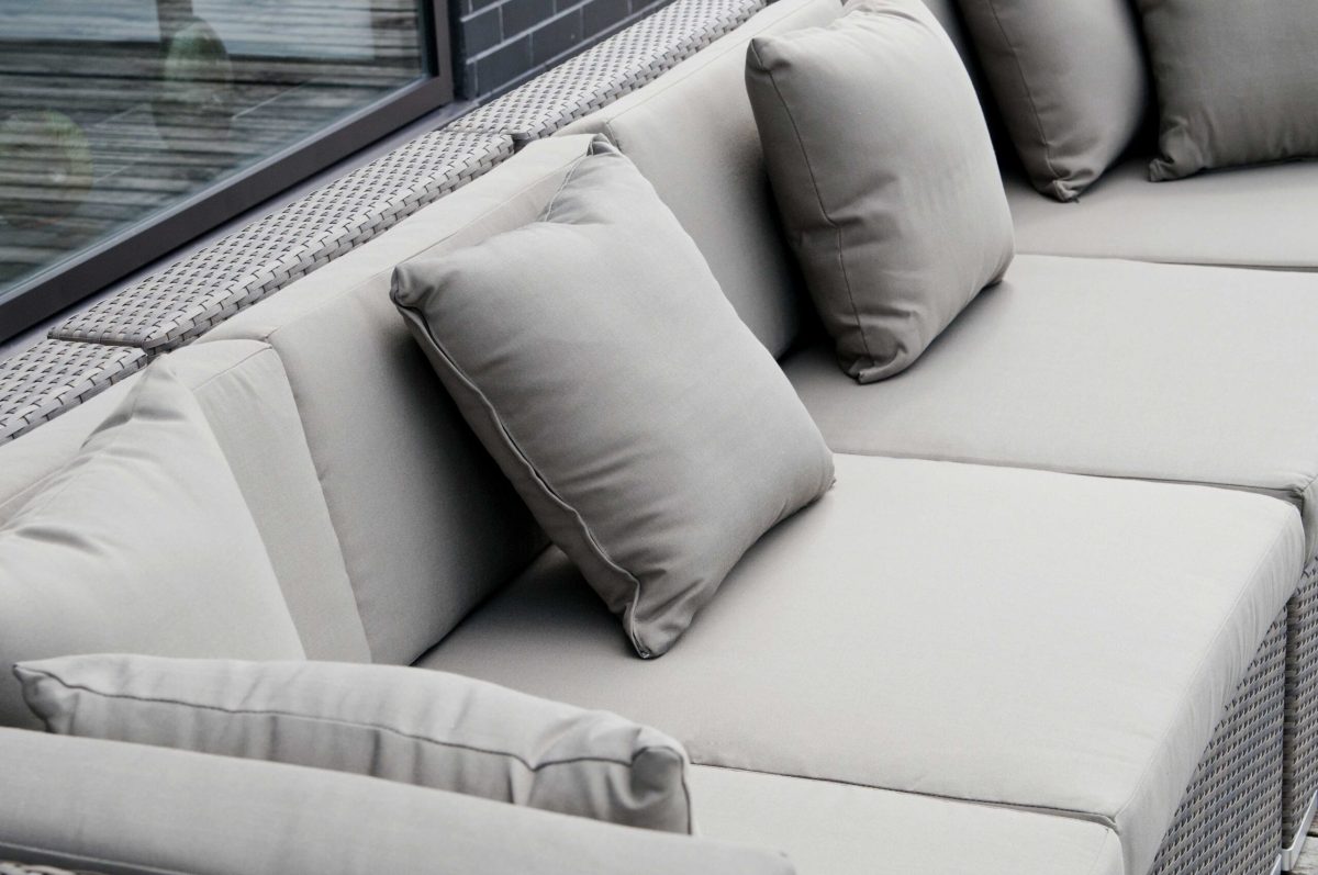 "Беллуно" модуль диванный прямой серо-коричневый