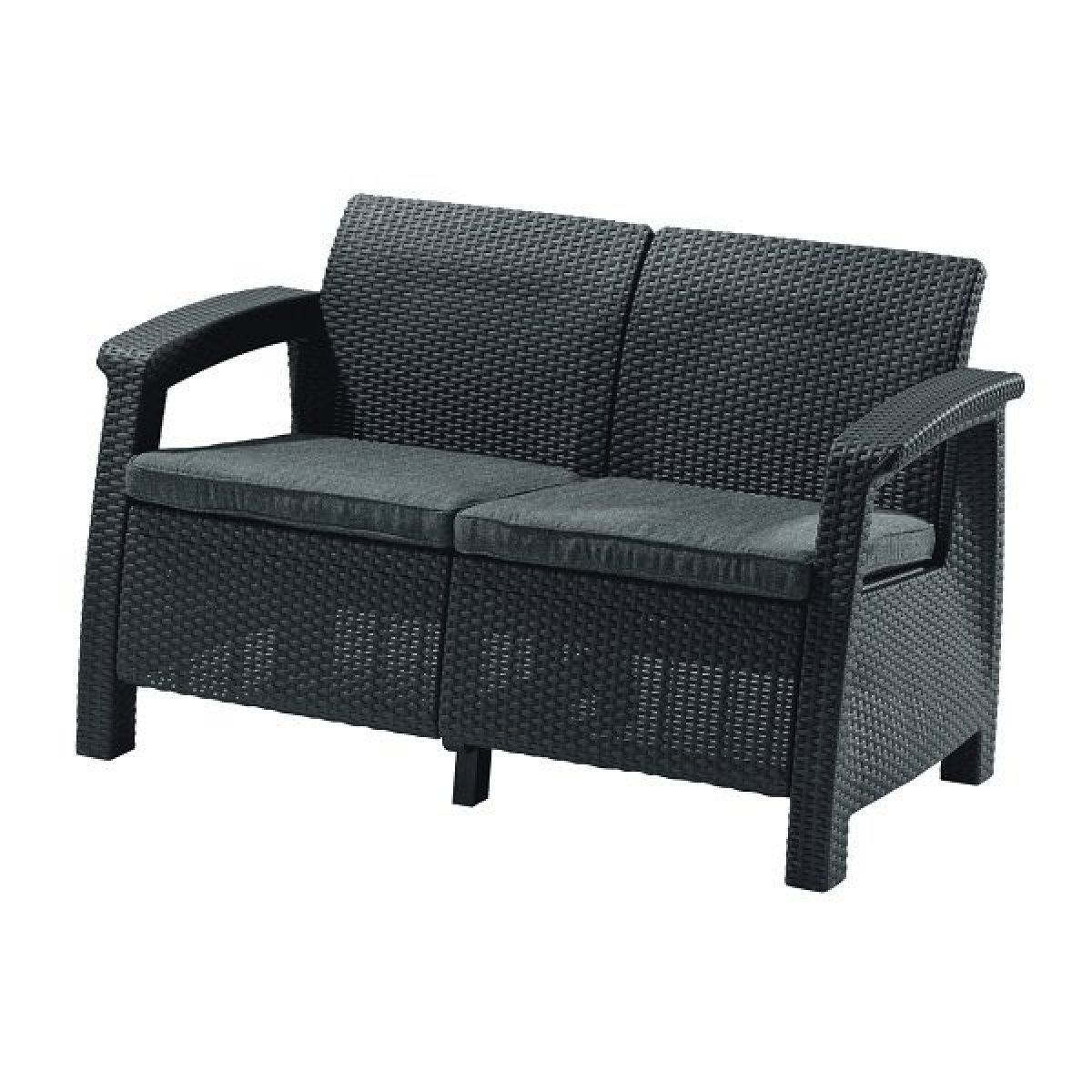 Диван садовый Keter Corfu II Love Seat графит