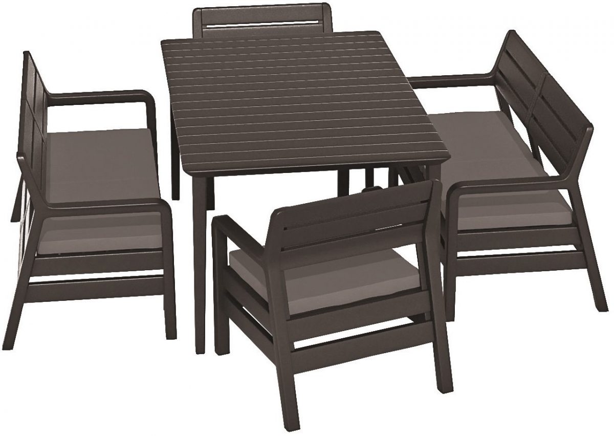 Комплект Делано со столом Лима 160 (Delano set with Lima table 160) коричневый