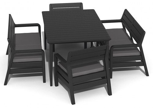 Комплект Делано со столом Лима 160 (Delano set with Lima table 160) серый