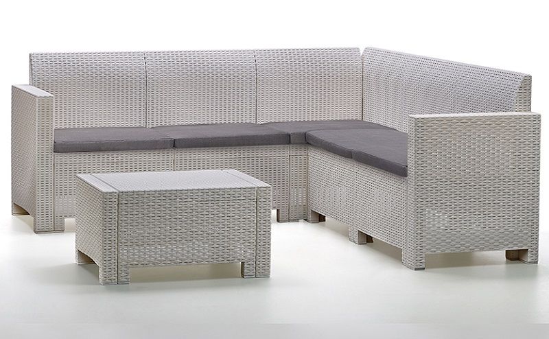 Комплект мебели NEBRASKA Corner Set (углов. диван, столик), белый