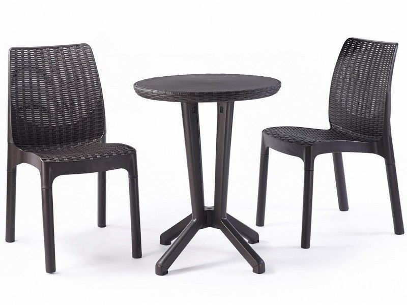 Комплект мебели (столик круглый и 2 стула Bistro Set), венге