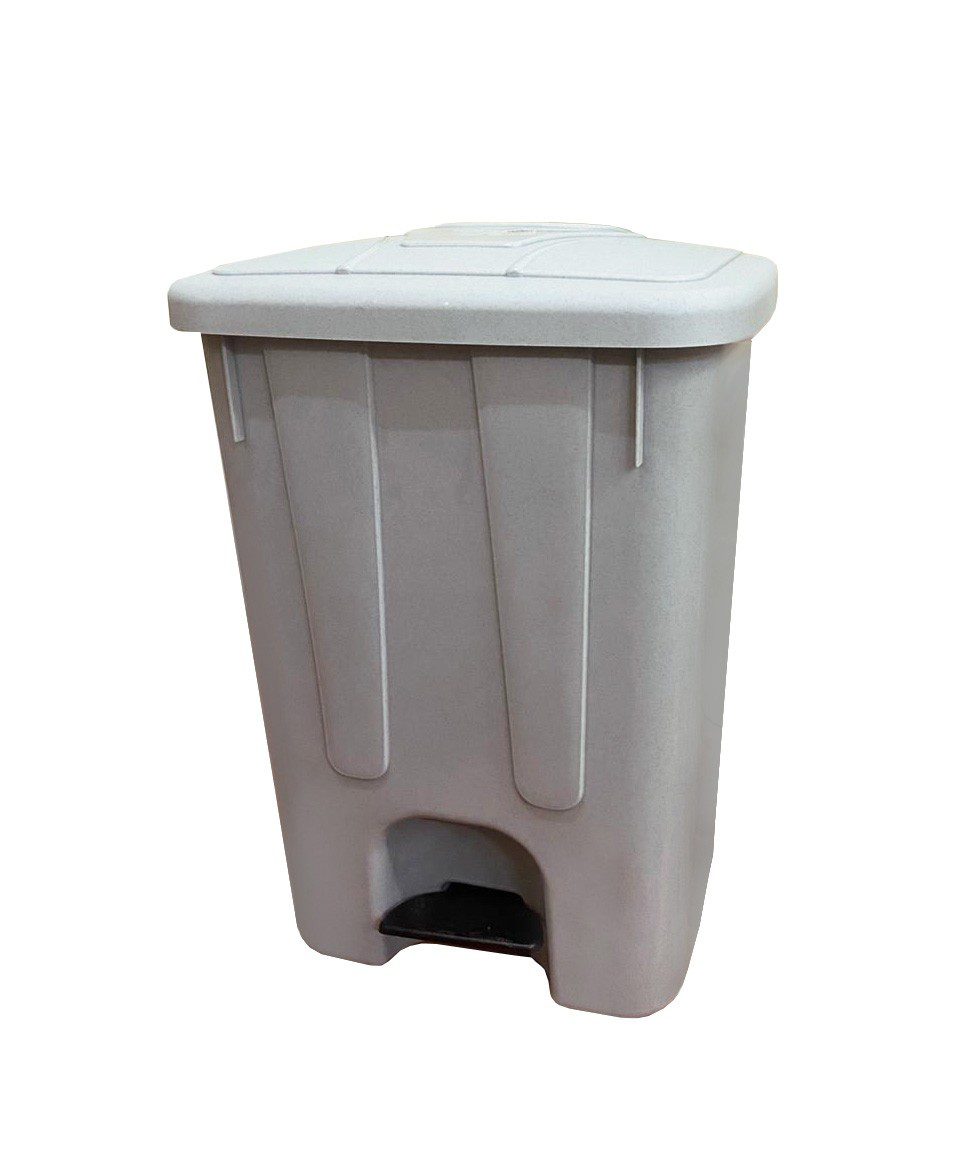 Бак TELKAR Waste bucket cornered (25л) с крышкой и педалью, серый