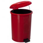Бак TELKAR Waste bucket round (40л) с крышкой, педалью и внутренним ведром, красный
