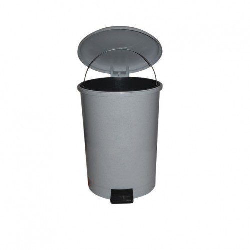 Бак TELKAR Waste bucket round (40л) с крышкой, педалью и внутренним ведром, серый