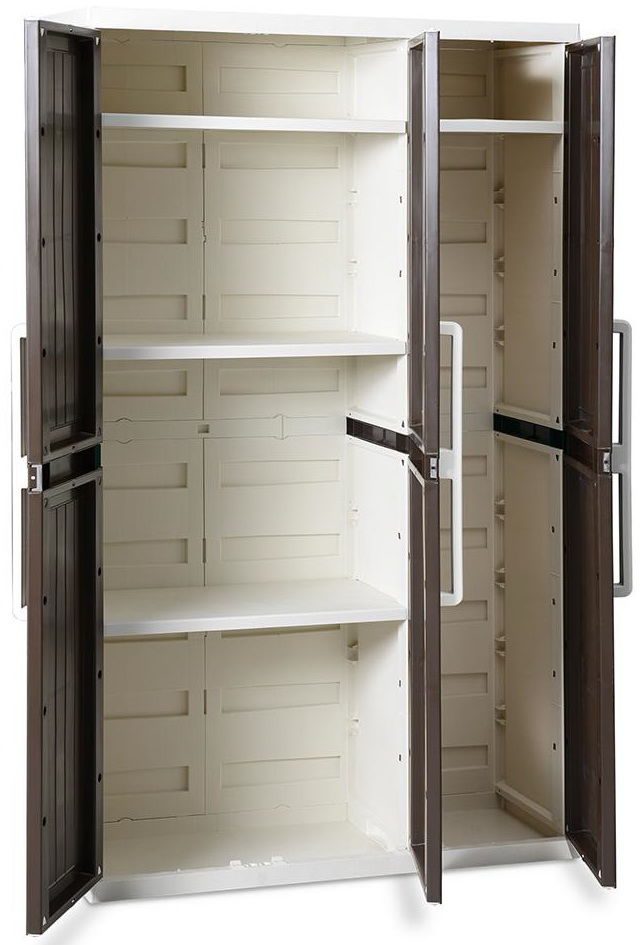 Шкаф TOOMAX WOOD LINE S, 3-х дверный с 4 полками, арт. 257, коричневые дверцы