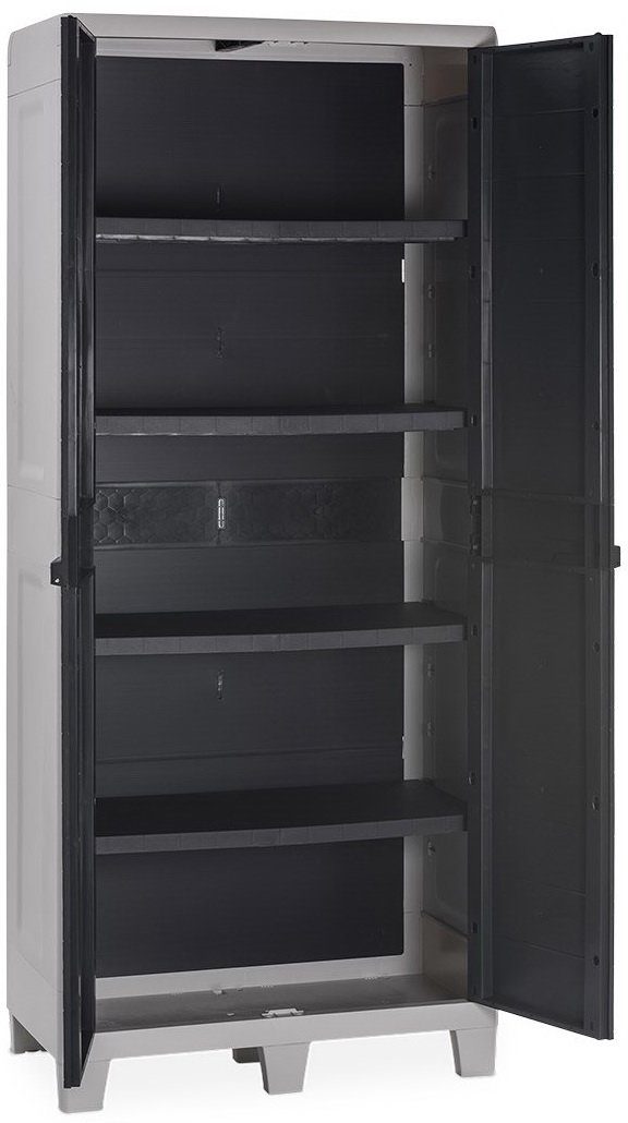Шкаф TOOMAX WOODY'S XL (глубокий), 2-х дверный с 4 полками, арт. 077, антрацит дверцы