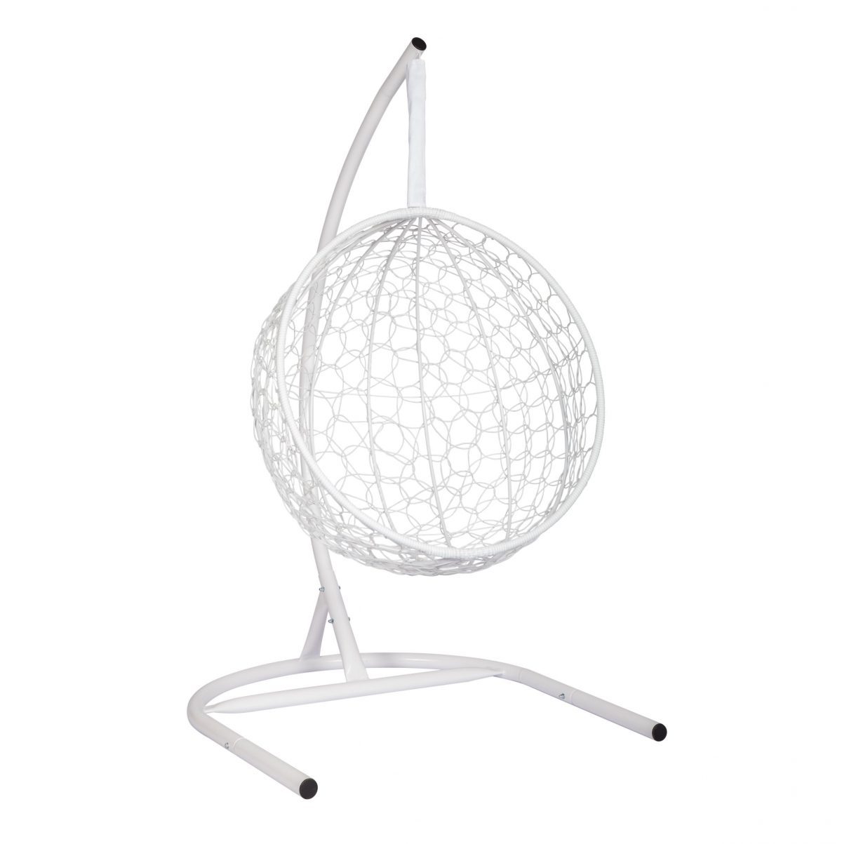 Подвесное кресло "Скай-02", цвет плетения – белый, подушка – бирюзовый, каркас – белый