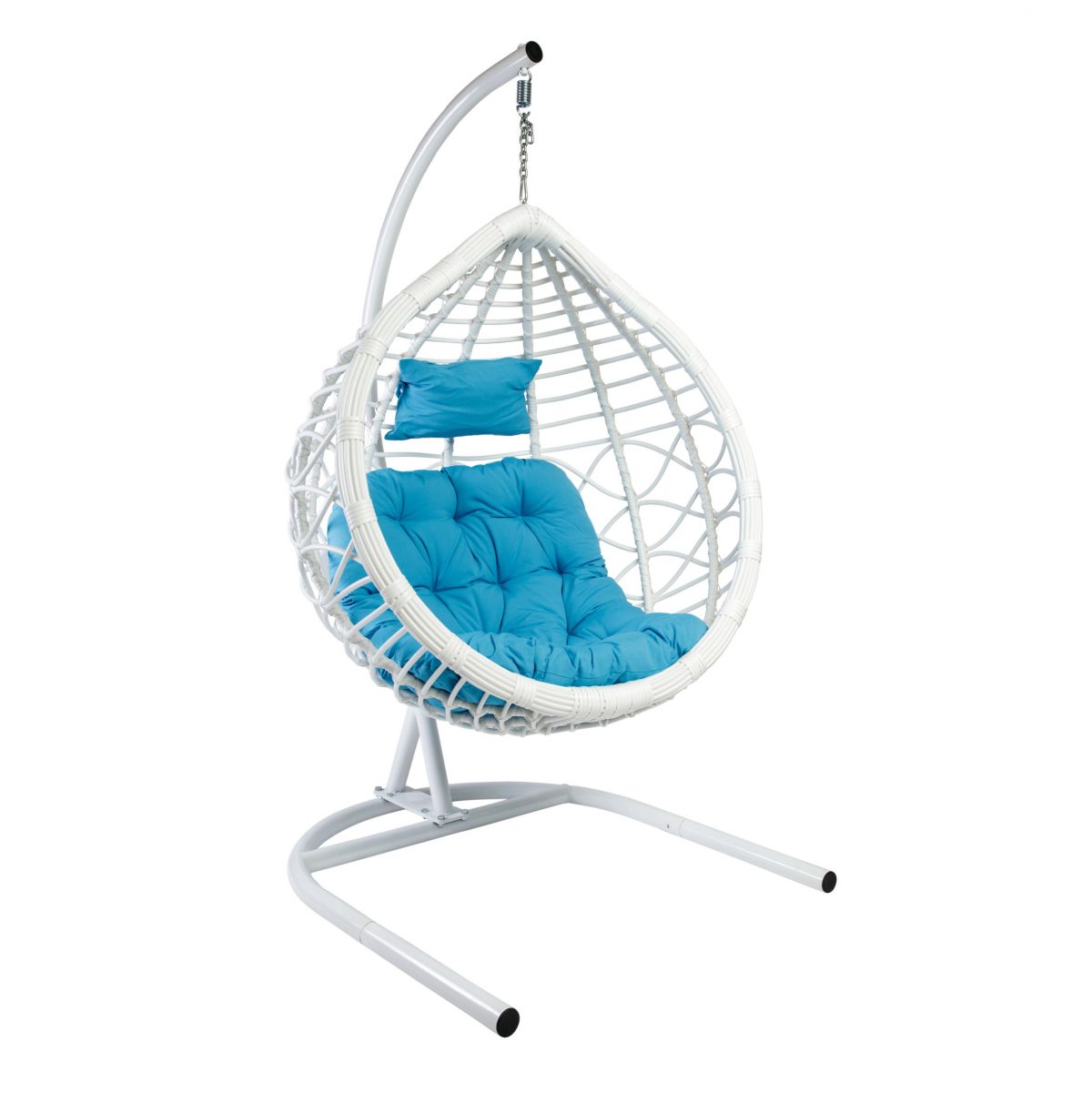 Подвесное кресло VEIL2, цвет белый, подушка - голубой