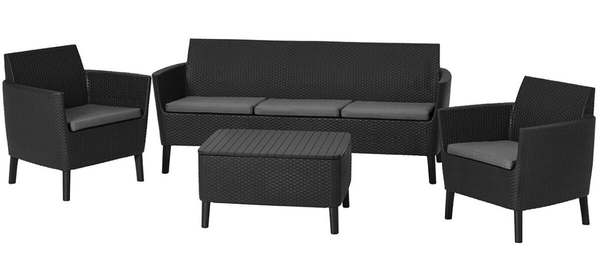 Комплект Салемо трипл сет (Salemo 3 seater set) графит